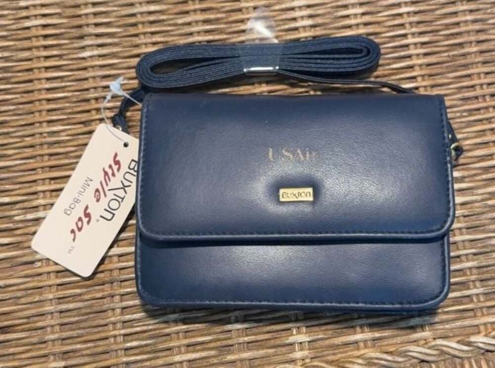 Vintage Buxton USAir Style Sac Mini-Bag Navy Blue
